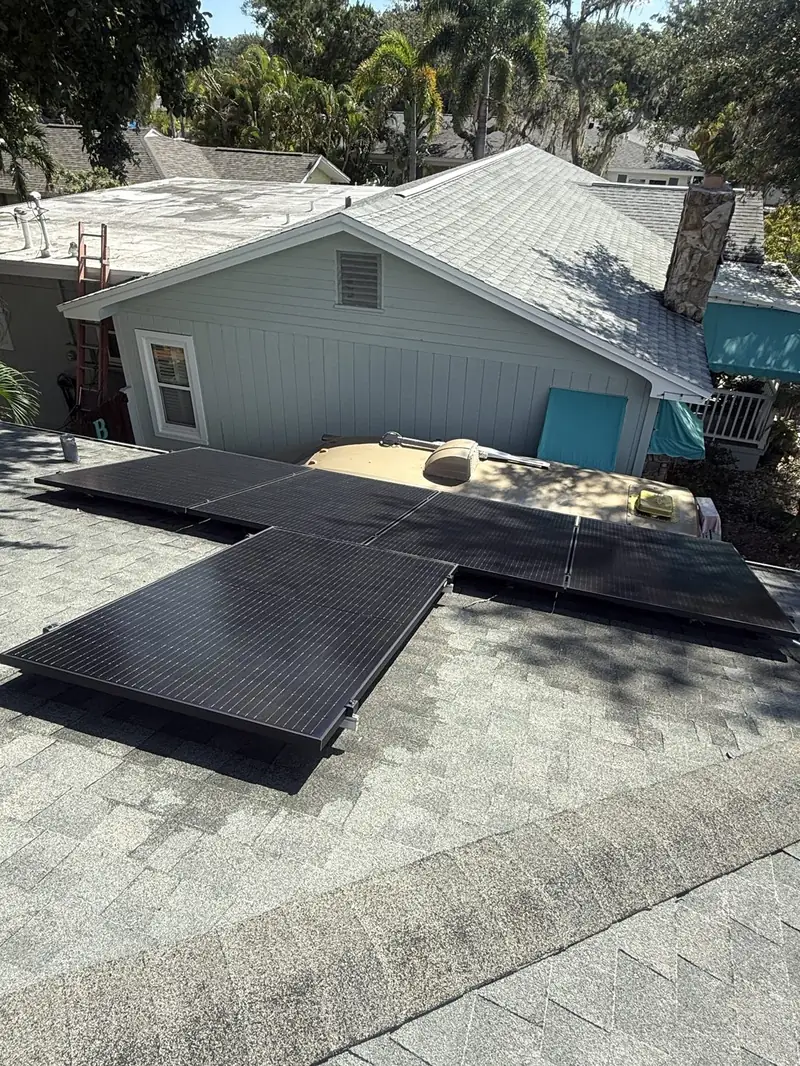 The same solar panels after cleaning